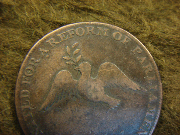 Antique 1795 Great Britain London Corresponding Society Half Penny Token - Historical Copper Artifact