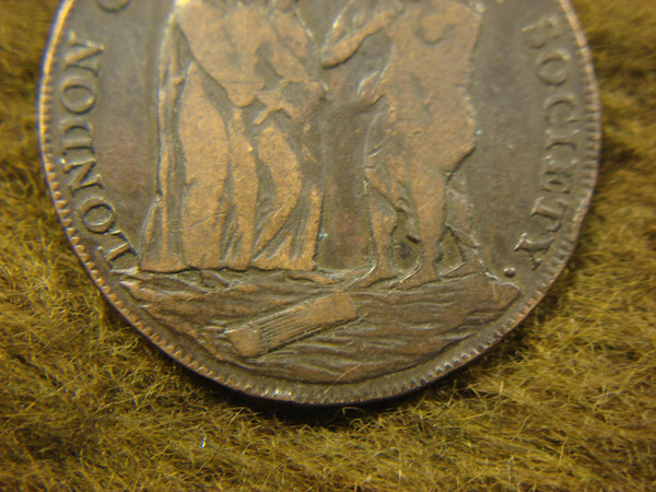 Antique 1795 Great Britain London Corresponding Society Half Penny Token - Historical Copper Artifact