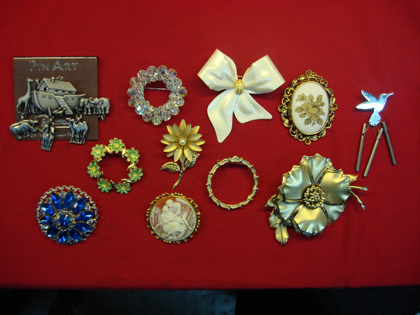 Vintage Costume Pin Lot of 10 - Estate Jewelry Collection - Unique & Usable