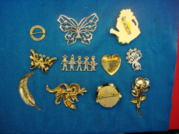Vintage Costume Pin Lot of 10 | Unique & Usable Estate Jewelry