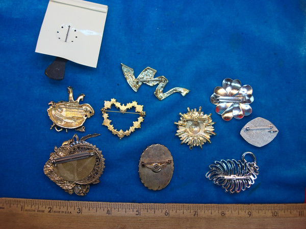 Vintage Costume Pin Lot of 10 - Unique [Specific Pin Theme] Designs