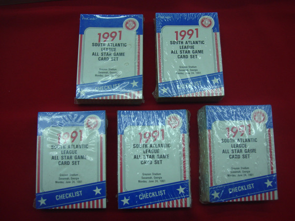 1991 South Atlantic League All-Star Game ProCards Set (5x) - Chipper Jones & Carlos Delgado!