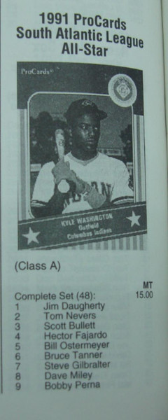 1991 South Atlantic League All-Star Game ProCards Set (5x) - Chipper Jones & Carlos Delgado!