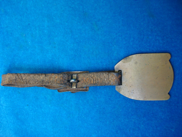 Vintage International Harvester Crawler Dozer Brass Keychain - Leather Strap