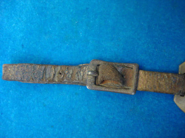 Vintage International Harvester Crawler Dozer Brass Keychain - Leather Strap
