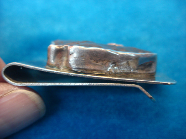 Vintage Silver Money Clip with Black Quartz Arrowhead Inlay - Unique & Well-Made