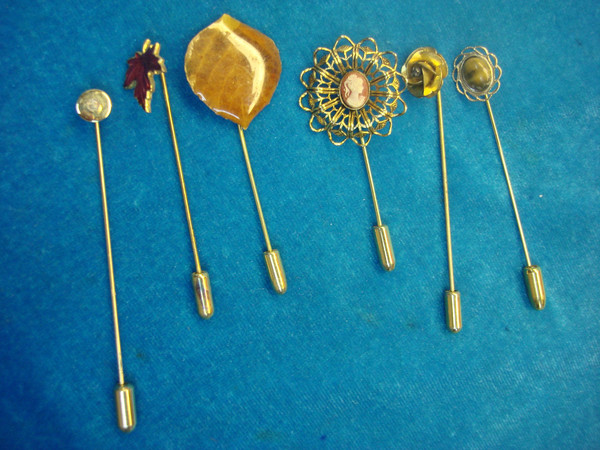 Vintage Stick Pin Lot of 6 - Unique Designs & Estate Finds