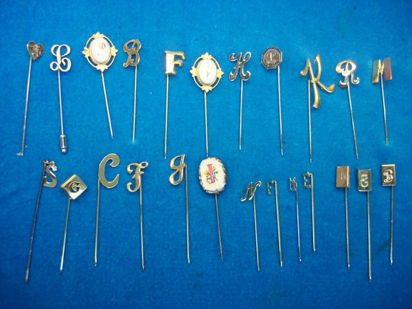 Vintage Initial Stick Pin Set of 24 - Unique Estate Finds
