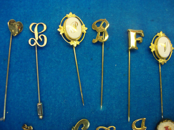 Vintage Initial Stick Pin Set of 24 - Unique Estate Finds
