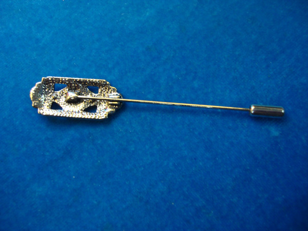 Vintage Silver Tone Stick Pin with Sparkling Brilliants - Unique Estate Find