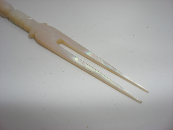 Vintage Carved Mother of Pearl Cocktail Fork (5