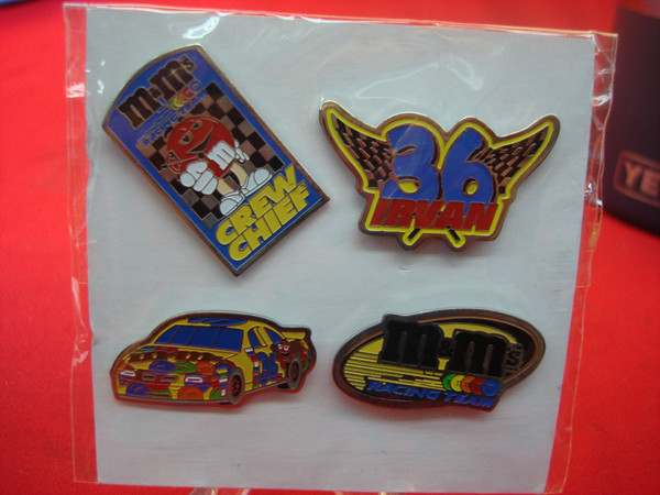 1999 Ernie Irvan M&M Mars NASCAR Pin Set of 4 - Unopened & Rare