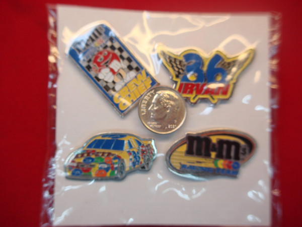 1999 Ernie Irvan M&M Mars NASCAR Pin Set of 4 - Unopened & Rare