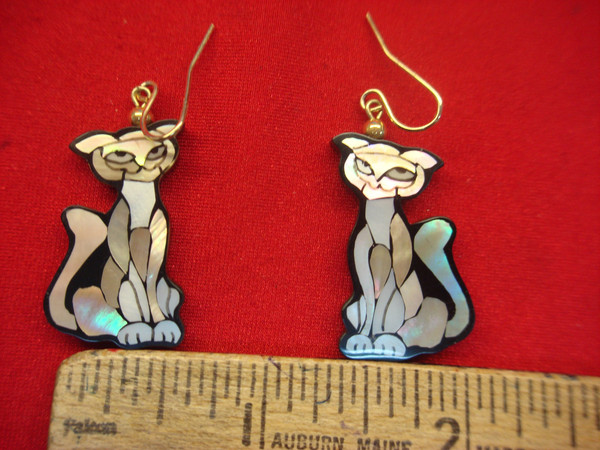 Cute Enamel Cat Earrings & Pin Set - Dangle Earrings & Statement Pin
