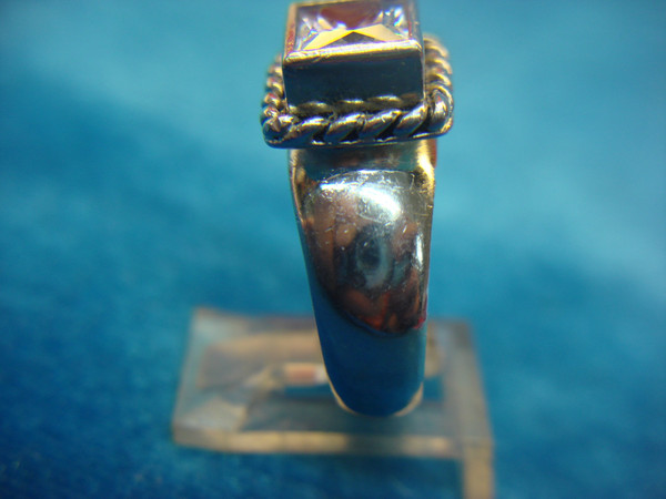 Vintage Silpada Sterling Silver Ring with Square CZ, Size 9 - Pre-Owned