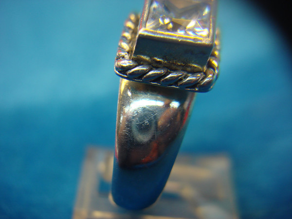 Vintage Silpada Sterling Silver Ring with Square CZ, Size 9 - Pre-Owned