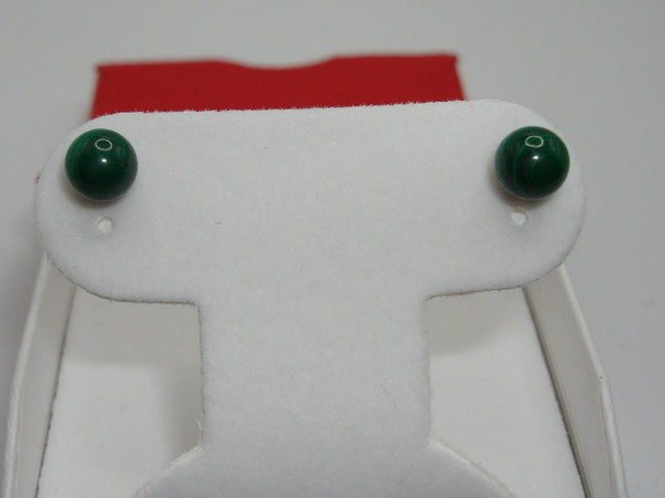 14K Solid Gold Malachite Stud Earrings | Elegant & Authentic Gift