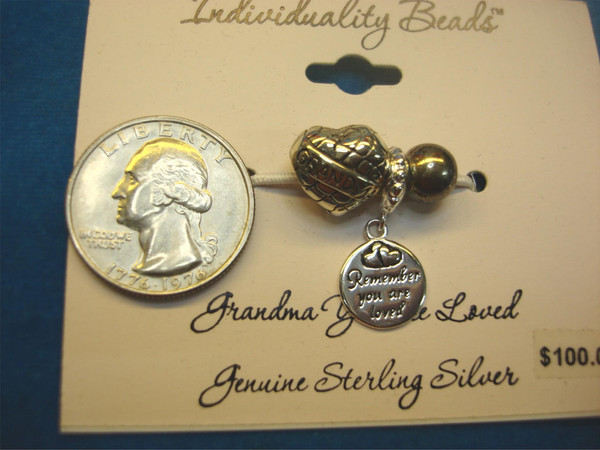 Sterling Silver Grandma Beads - 'You Are Loved' Gift Set (3pc, NIB)