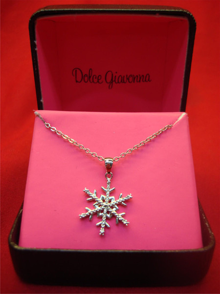 Genuine Diamond Snowflake Pendant Necklace - Vintage Estate Treasure