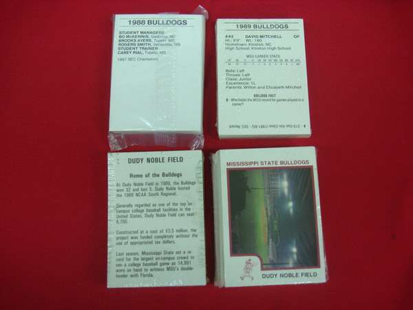 Vintage Mississippi State Bulldogs Baseball Team Sets (1988-1991) - Clark, Palmeiro & More