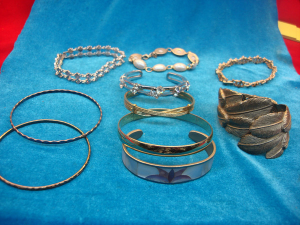 Vintage Costume Bracelet Lot of 10 - Unique Estate Jewelry #45