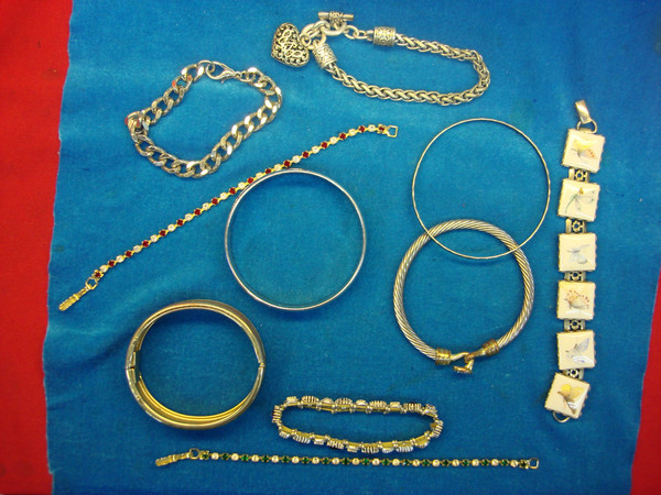 Estate Jewelry Find: 10 Vintage Costume Bracelets - Lot #65