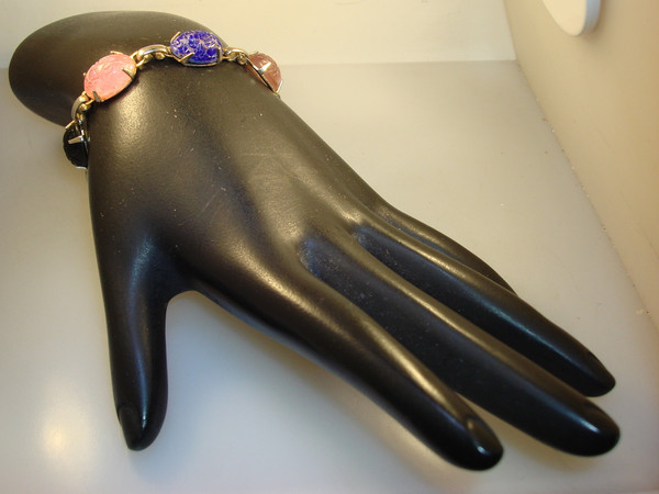 Vintage 1950s Glass Scarab Bracelet | Estate Find, 7