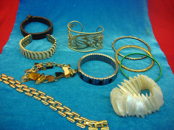 Vintage Estate Jewelry Lot - 10 Unique Costume Bracelets #79