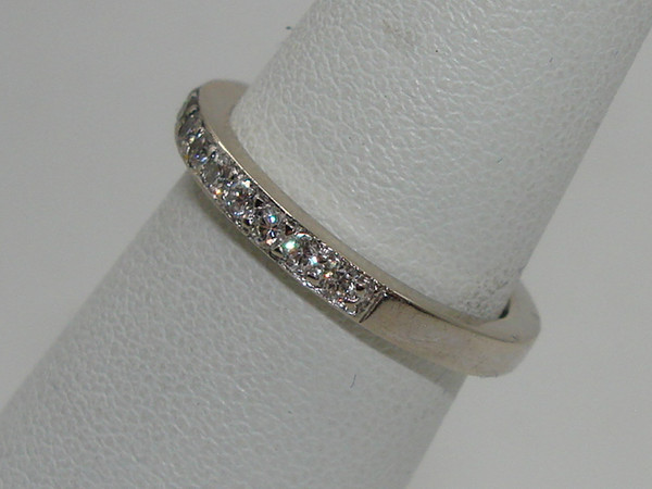 14K White Gold Diamond Wedding Band Ring - Size 5.5, 0.5ct Brilliant Diamonds