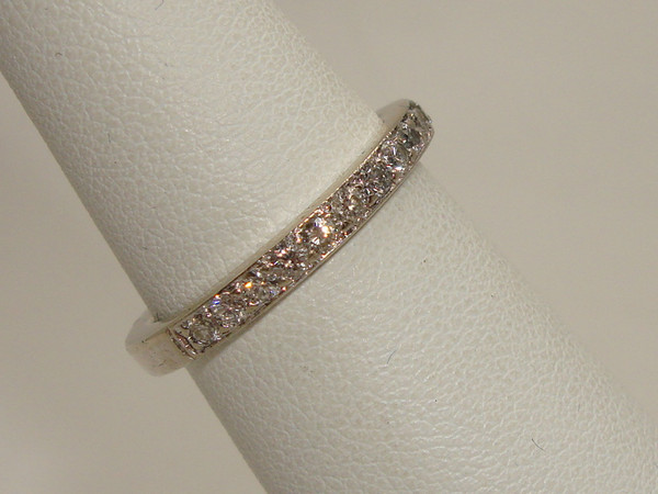 14K White Gold Diamond Wedding Band Ring - Size 5.5, 0.5ct Brilliant Diamonds