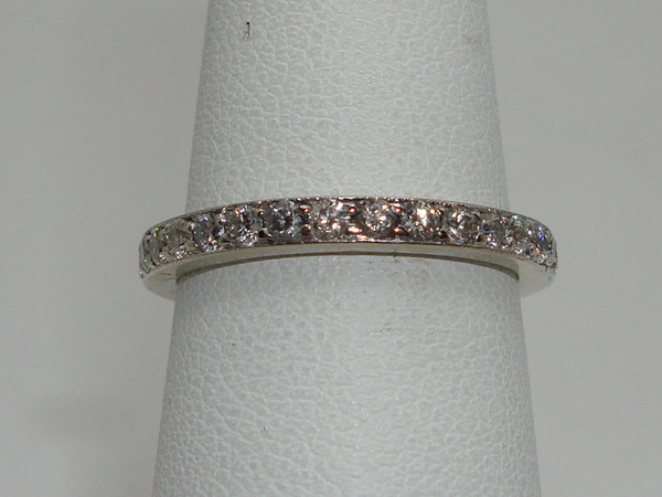 14K White Gold Diamond Wedding Band Ring - Size 5.5, 0.5ct Brilliant Diamonds