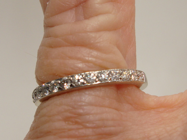 14K White Gold Diamond Wedding Band Ring - Size 5.5, 0.5ct Brilliant Diamonds