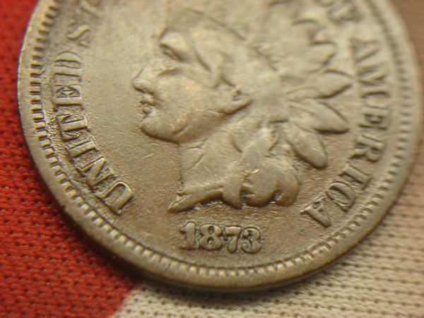 1873 Indian Head Cent - Open 3 Variety (Tough Date) - Natural Surfaces