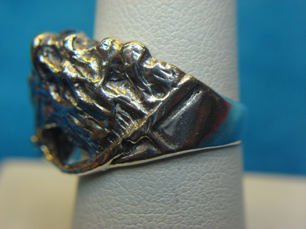 Vintage Sterling Silver Horsehead Ring - Detailed Design, Size 8.25