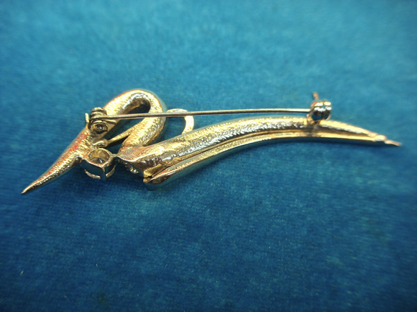 Art Deco Silver Tone Rhinestone Pin - Vintage Statement Jewelry