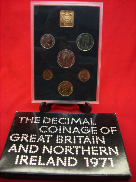 1971 Great Britain Decimal Coin Proof Set - 6 Coins & Commemorative Medal -  Royal Mint