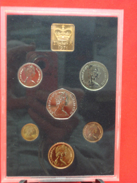 1971 Great Britain Decimal Coin Proof Set - 6 Coins & Commemorative Medal -  Royal Mint