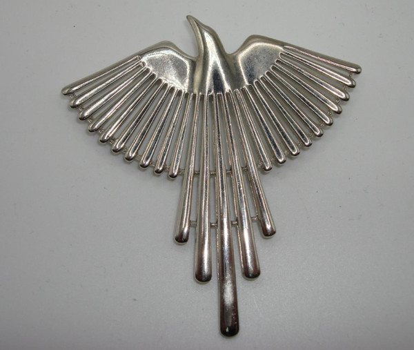 Vintage Jonette Silver Phoenix Bird Pin (1988) Signed JJ - Excellent Condition