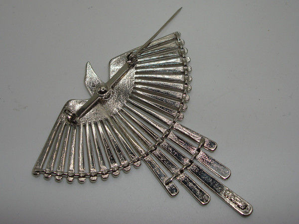 Vintage Jonette Silver Phoenix Bird Pin (1988) Signed JJ - Excellent Condition
