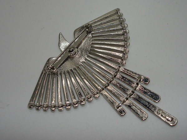 Vintage Jonette Silver Phoenix Bird Pin (1988) Signed JJ - Excellent Condition