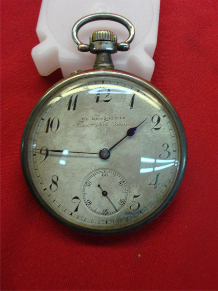 Antique EL Brazalete Open Face Pocket Watch .900 Silver - Perrenoud Fils & Co.