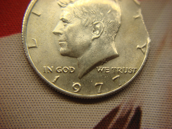 1977 Kennedy Half Dollar with Die Clip - Rare Minting Error, Nice Condition