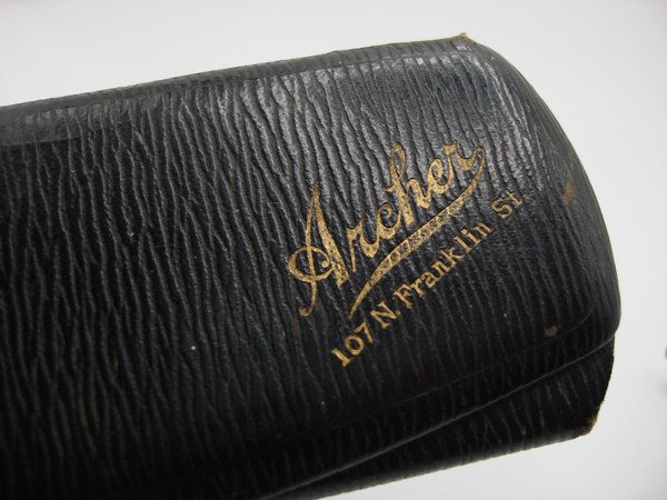 Antique Victorian Child's Eyeglasses - Original Leather Case & '22' Stickers