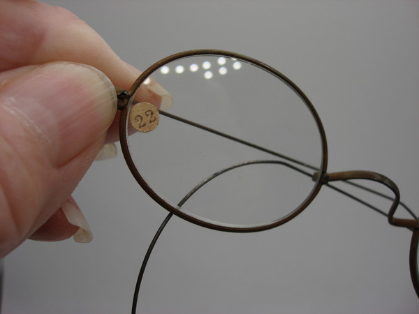 Antique Victorian Child's Eyeglasses - Original Leather Case & '22' Stickers