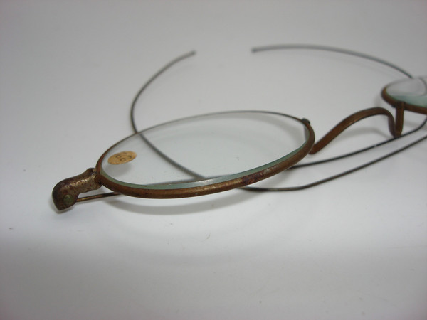 Antique Victorian Child's Eyeglasses - Original Leather Case & '22' Stickers