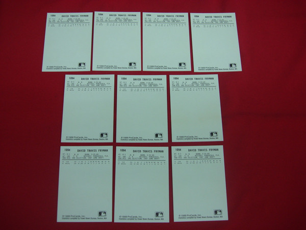 Travis Fryman 1988 ProCards Fayetteville Generals MLB Minor League Card Lot #1094 (Excellent Condition)