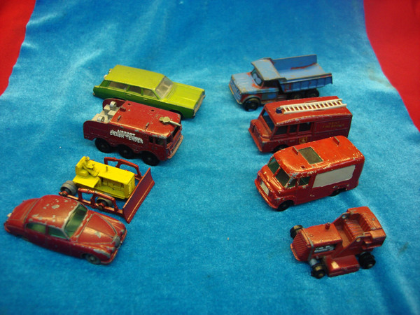 Vintage Lesney Matchbox Lot of 8 (#18, 48, 55, 57, 58, 62, 63, 65) - Parts/Restoration