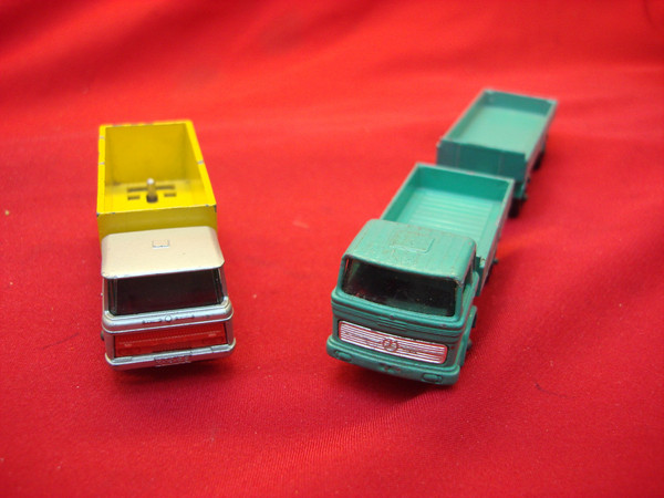 Vintage Matchbox Lesney No. 47C, 1E & 2D Truck Trio - Tipper, Mercedes Truck & Trailer