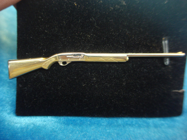 Vintage Hickok Gold/Silver Semi-Auto Shotgun Tie Clip - 3