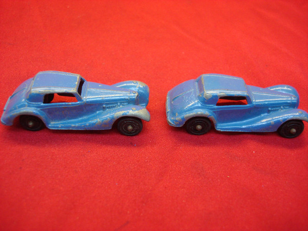 Vintage Tootsietoy 1939 Mercedes Coupes (2-Pack) - Blue - Excellent Condition